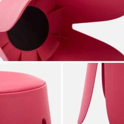 4er-Set stapelbare Hocker mit Kunstleder