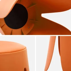 4er-Set stapelbare Hocker mit Kunstleder