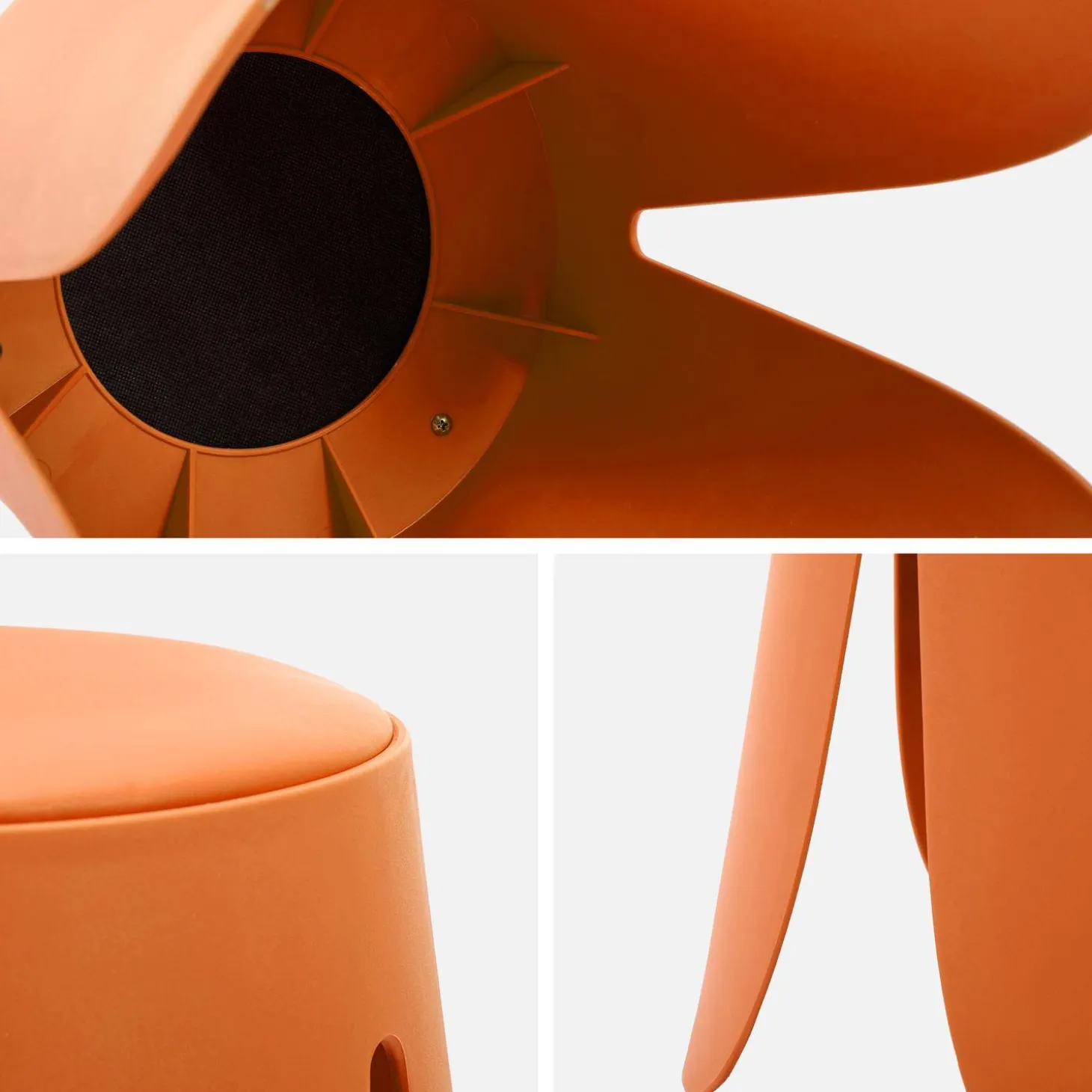 4er-Set stapelbare Hocker mit Kunstleder