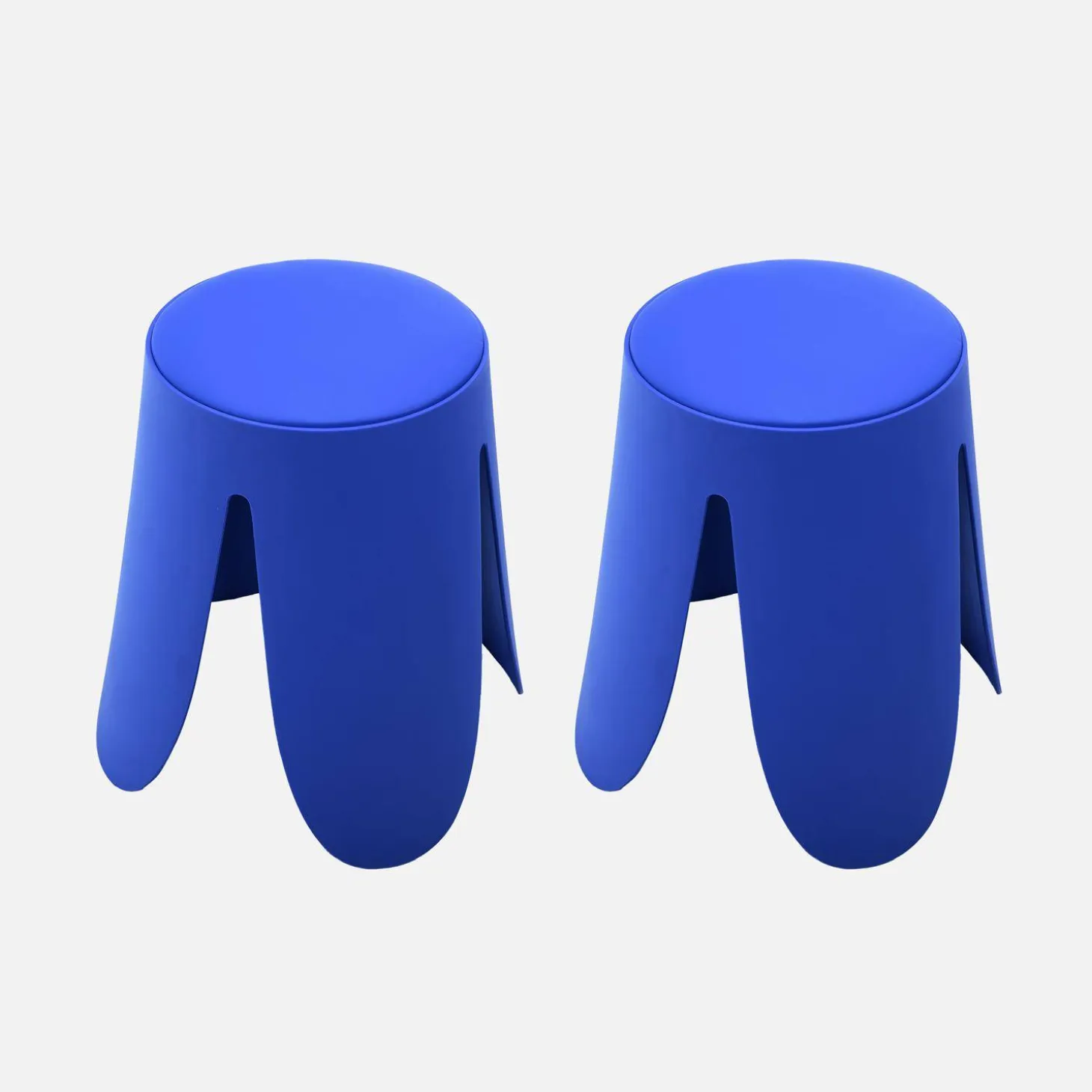 2er-Set stapelbare Hocker mit Kunstleder