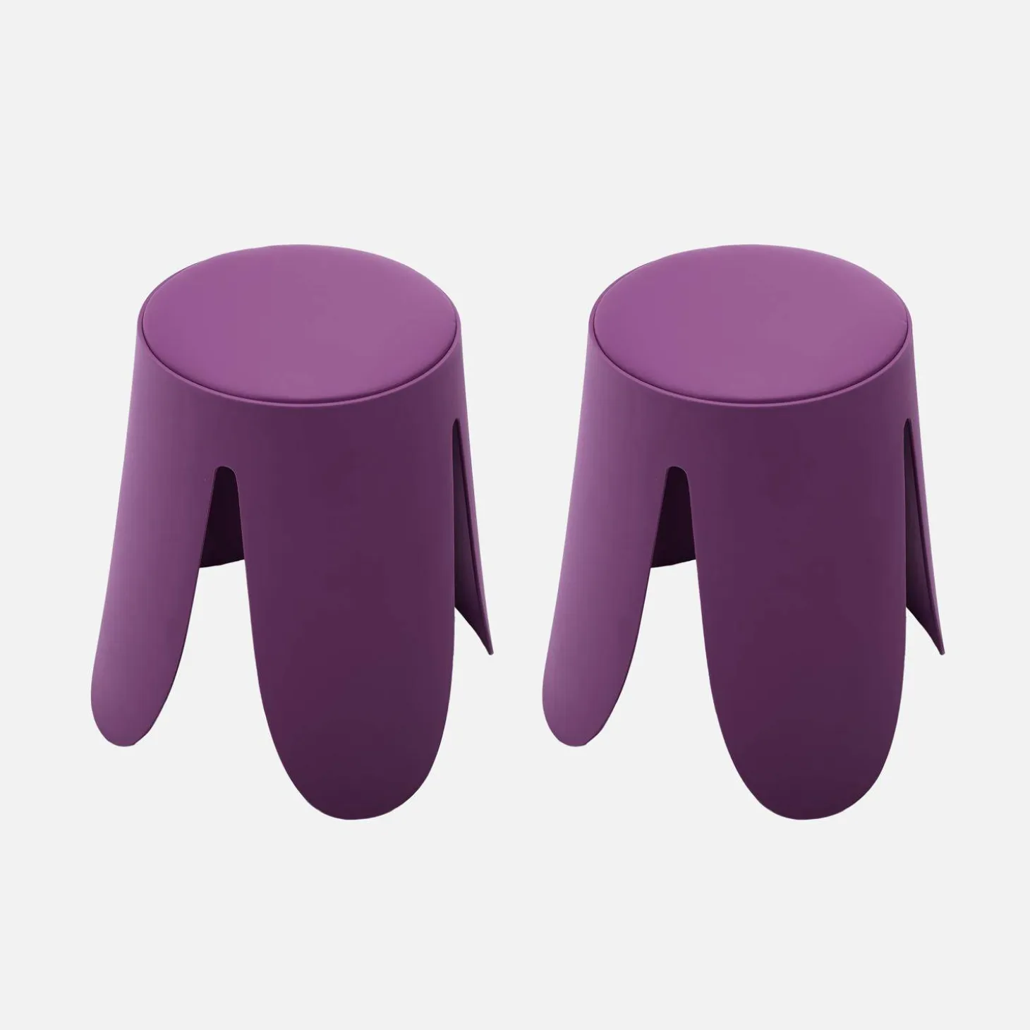 2er-Set stapelbare Hocker mit Kunstleder