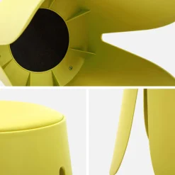 4er-Set stapelbare Hocker mit Kunstleder
