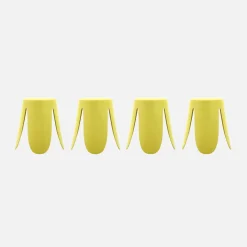 4er-Set stapelbare Hocker mit Kunstleder