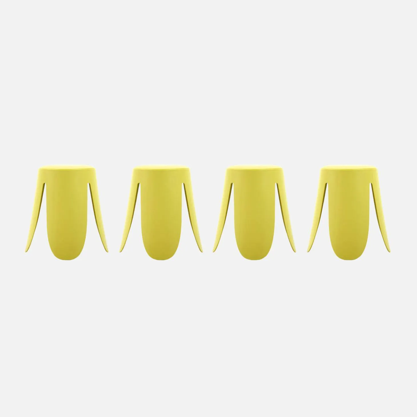 4er-Set stapelbare Hocker mit Kunstleder