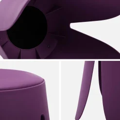 4er-Set stapelbare Hocker mit Kunstleder