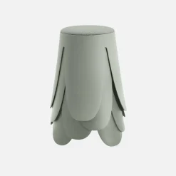 4er Set stapelbare Hocker, strukturierter Bouclébezug