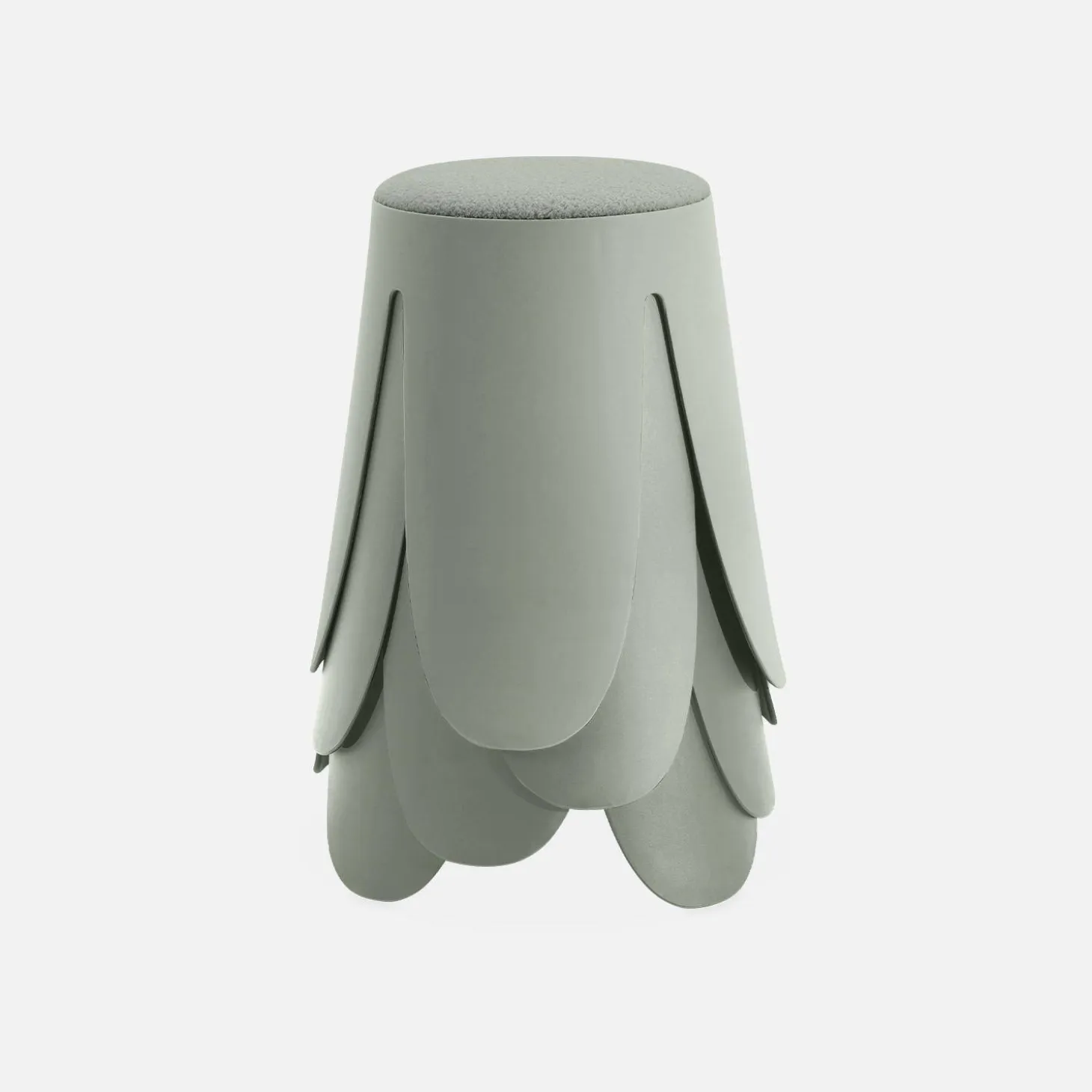 4er Set stapelbare Hocker, strukturierter Bouclébezug