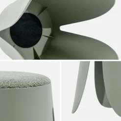 2er Set stapelbare Hocker, strukturierter Bouclébezug