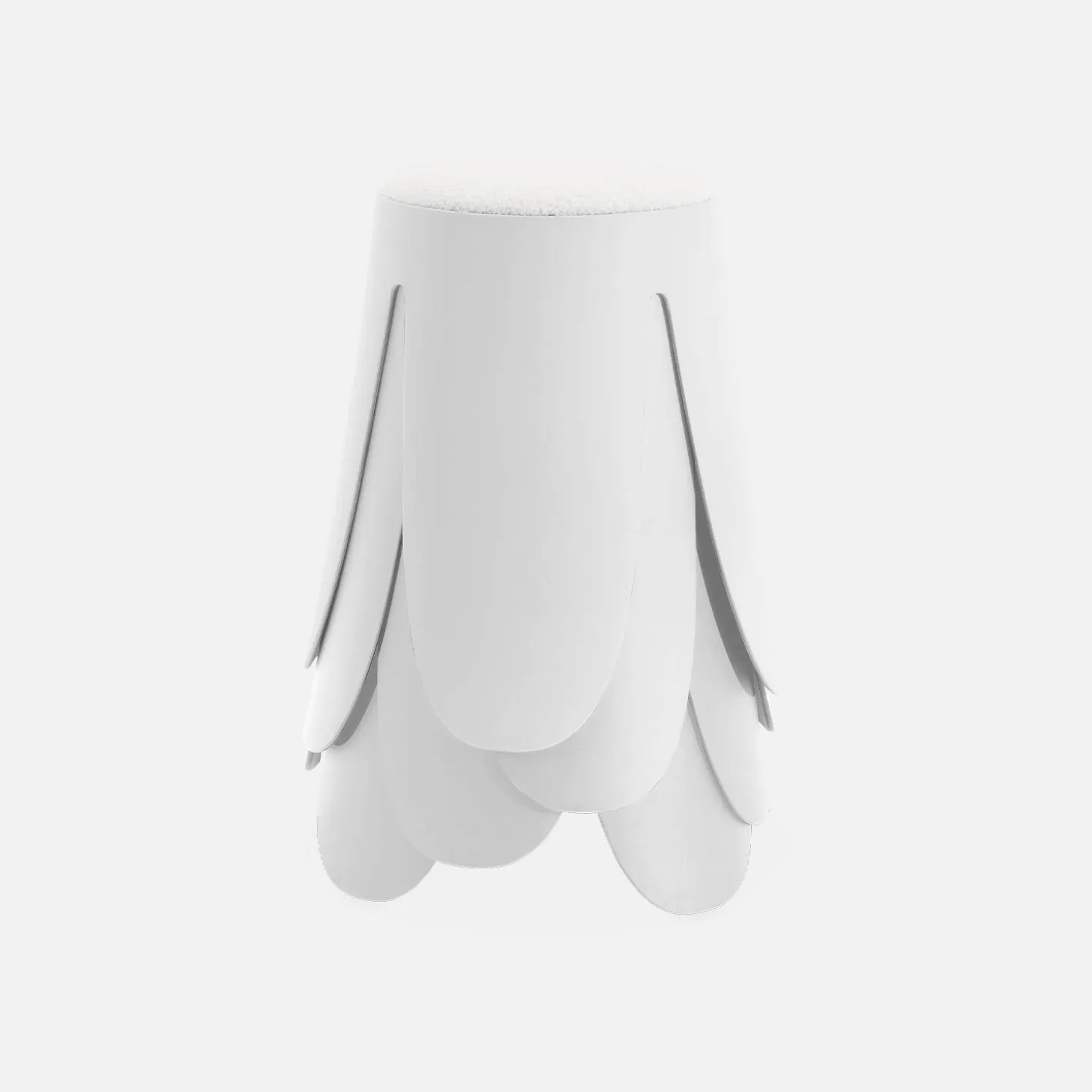 4er Set stapelbare Hocker, strukturierter Bouclébezug