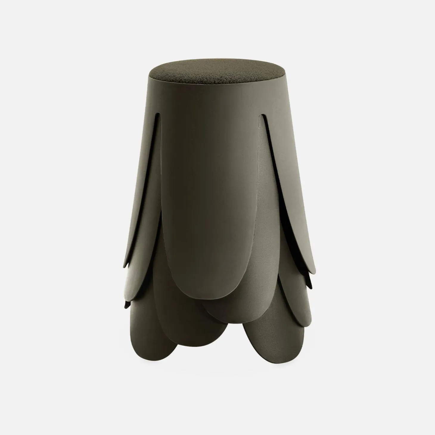 4er Set stapelbare Hocker, strukturierter Bouclébezug