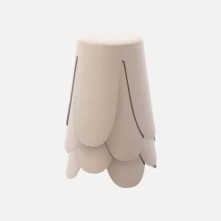 4er Set stapelbare Hocker, strukturierter Bouclébezug