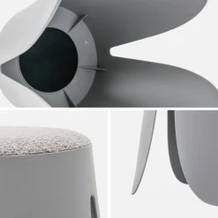 2er Set stapelbare Hocker, strukturierter Bouclébezug
