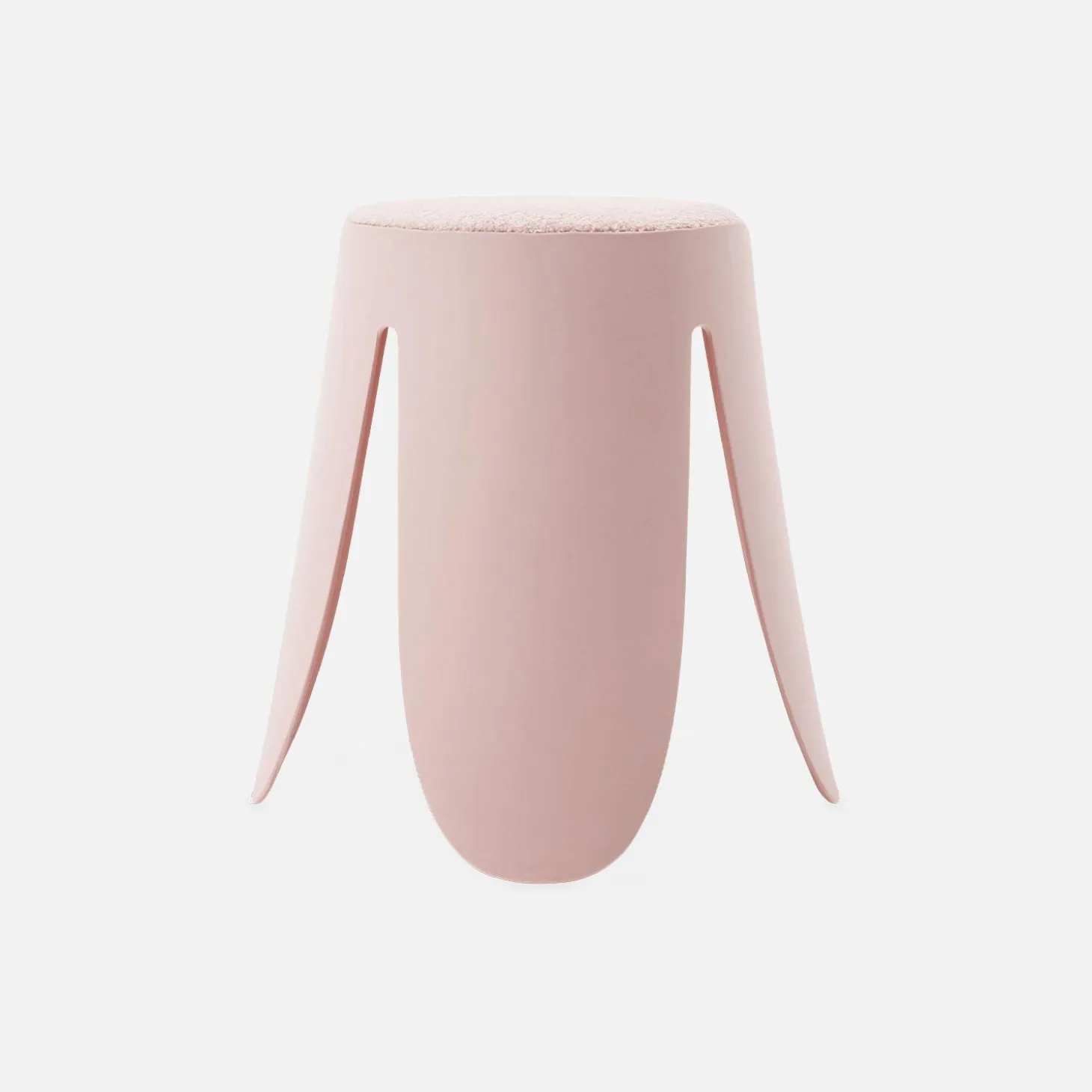 2er Set stapelbare Hocker, strukturierter Bouclébezug