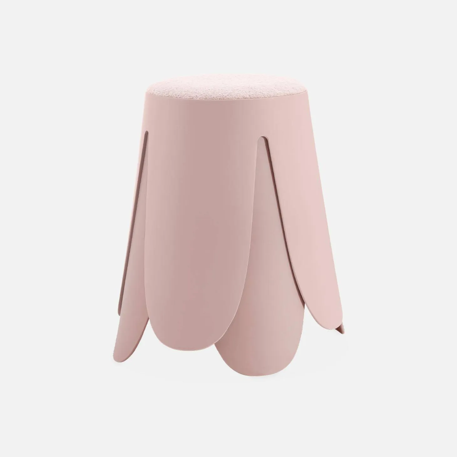 2er Set stapelbare Hocker, strukturierter Bouclébezug