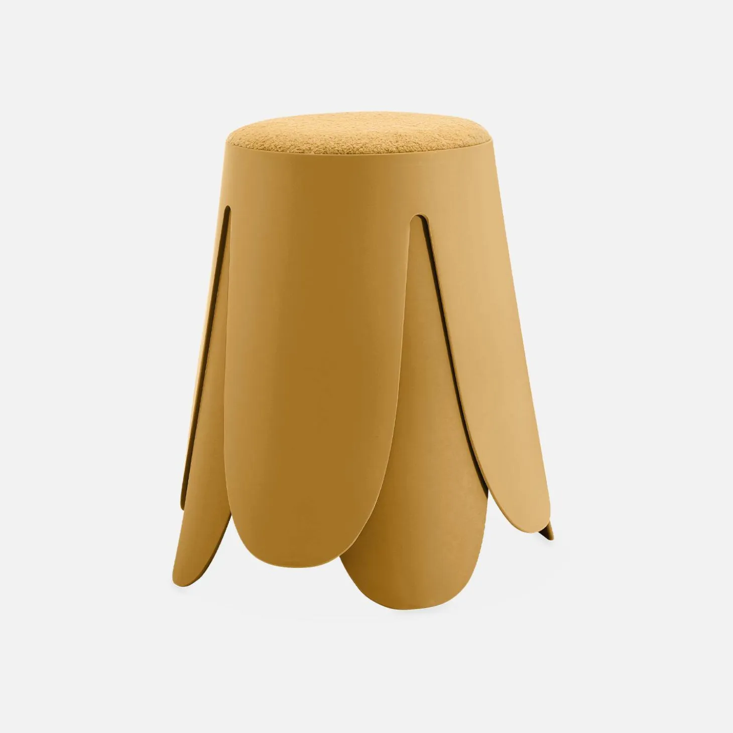 2er Set stapelbare Hocker, strukturierter Bouclébezug