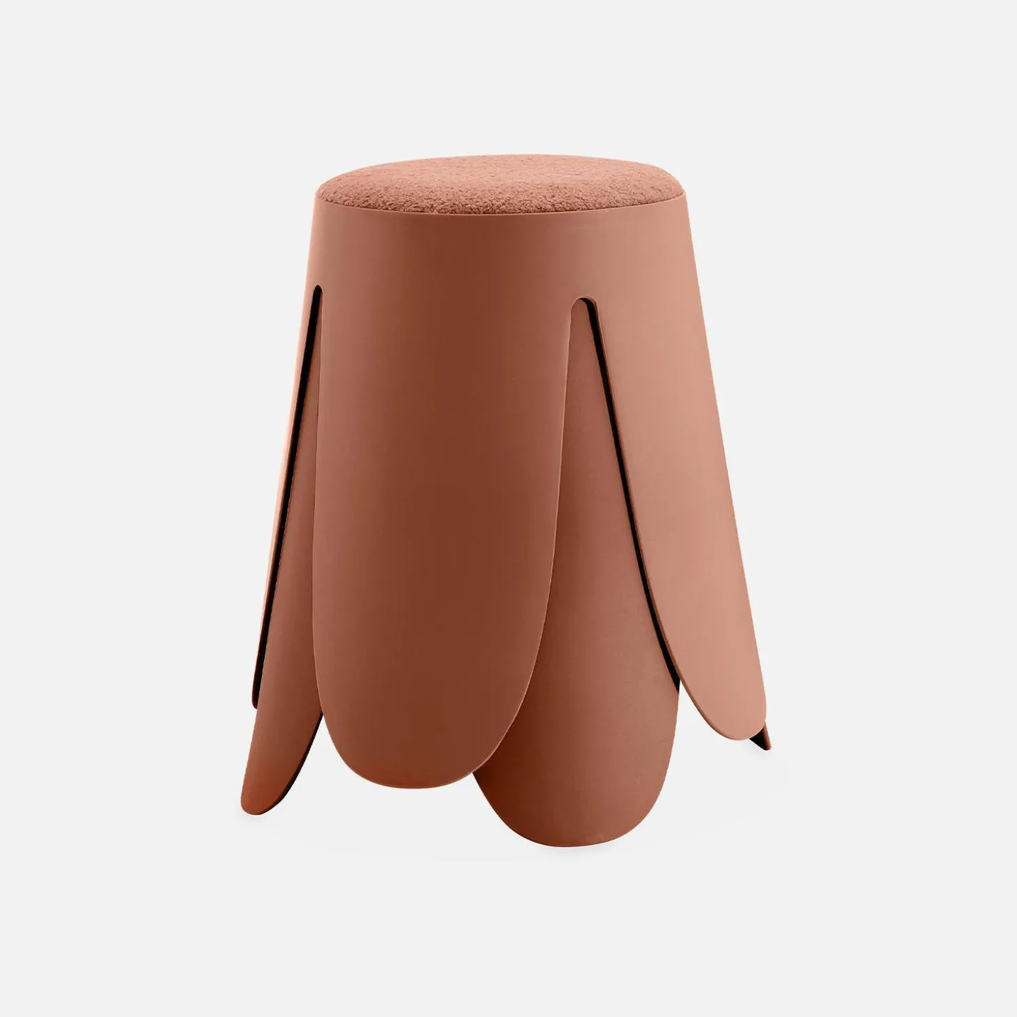 2er Set stapelbare Hocker, strukturierter Bouclébezug