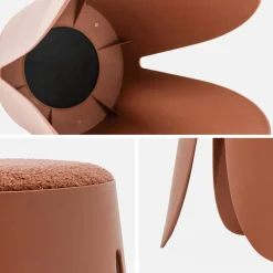 2er Set stapelbare Hocker, strukturierter Bouclébezug