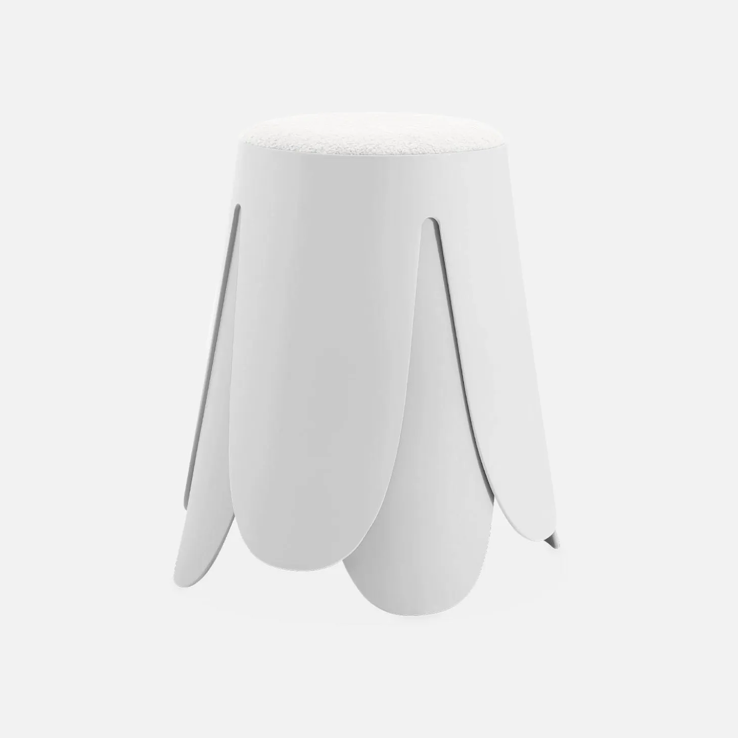 2er Set stapelbare Hocker, strukturierter Bouclébezug