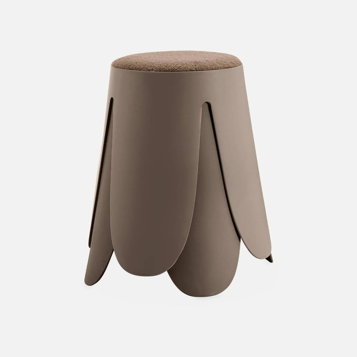 2er Set stapelbare Hocker, strukturierter Bouclébezug