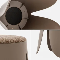 2er Set stapelbare Hocker, strukturierter Bouclébezug