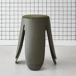 2er Set stapelbare Hocker, strukturierter Bouclébezug