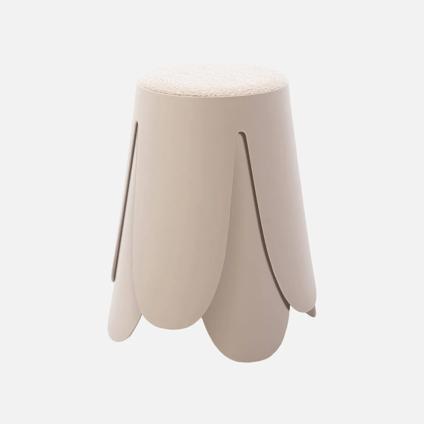 2er Set stapelbare Hocker, strukturierter Bouclébezug