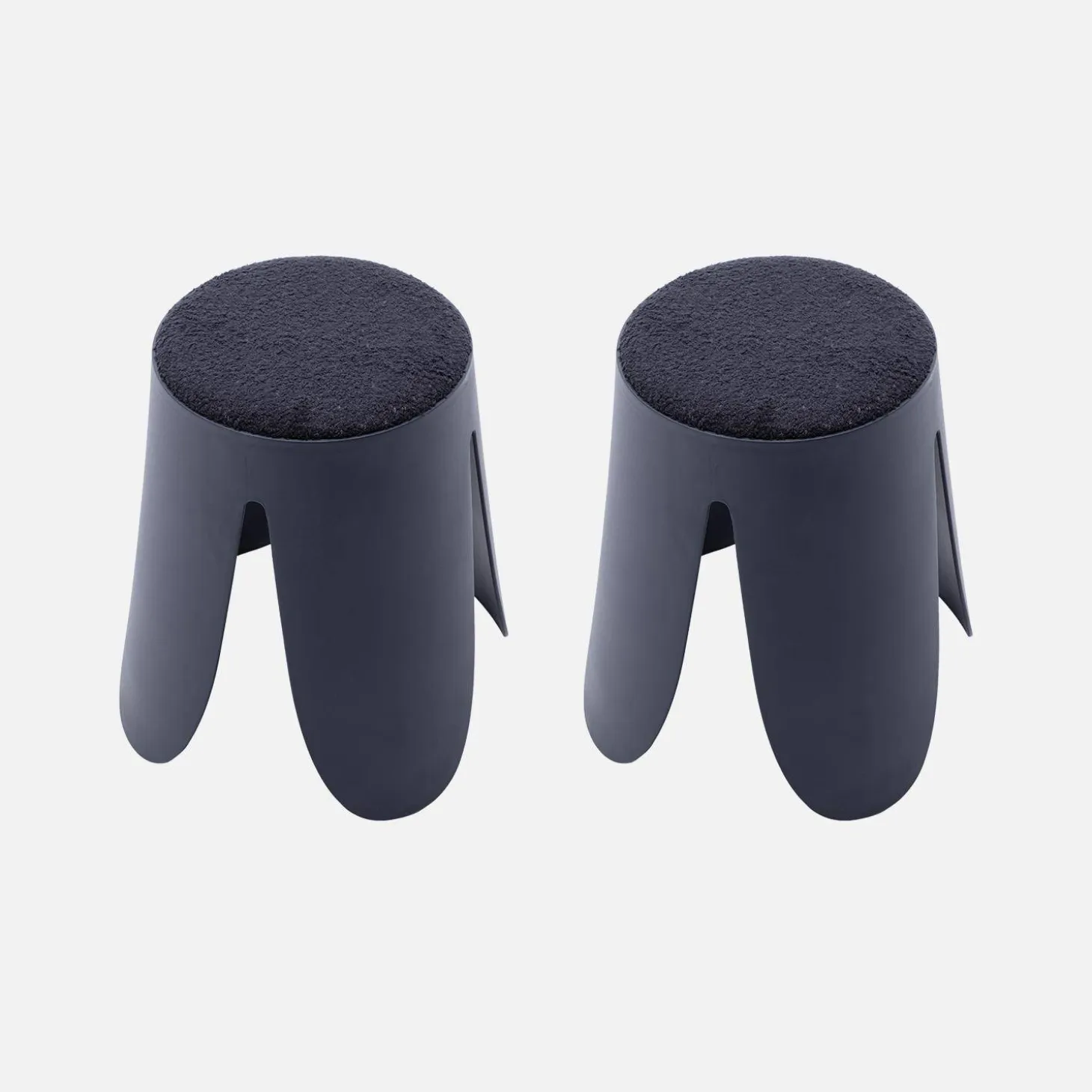 2er Set stapelbare Hocker, strukturierter Bouclébezug