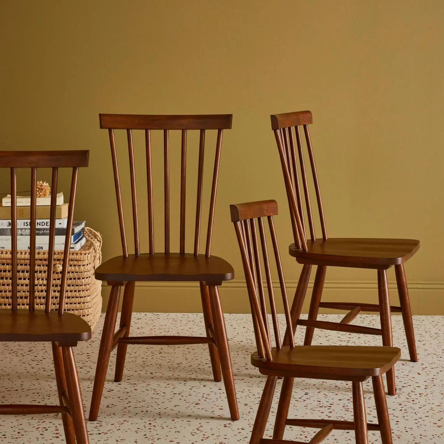 4er-Set Stühle aus Hevea-Holz