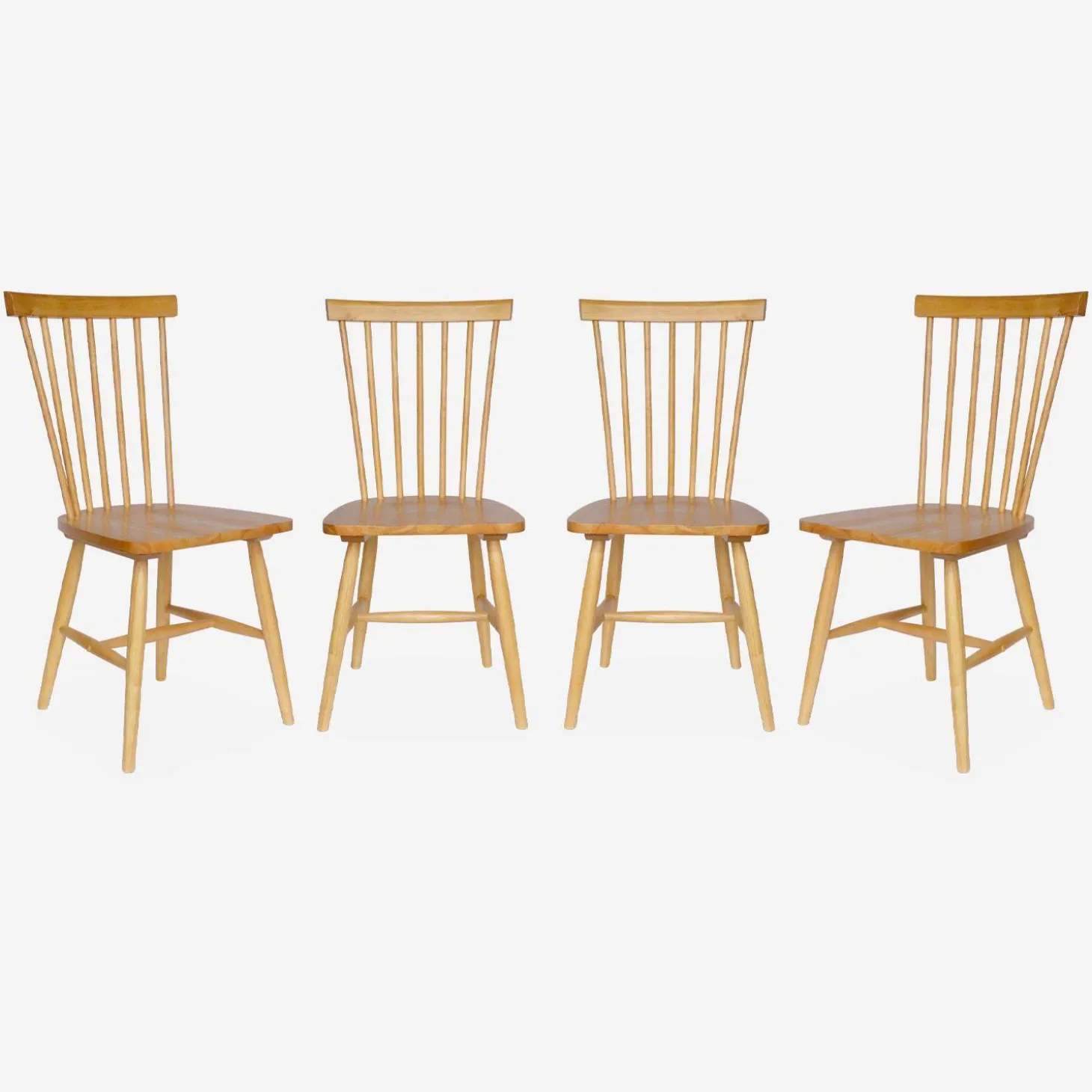 4er-Set Stühle aus Hevea-Holz