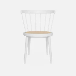 2er-Set Stühle aus Holz und Rohrgeflecht