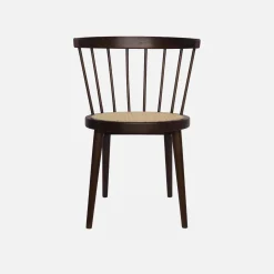 2er-Set Stühle aus Holz und Rohrgeflecht