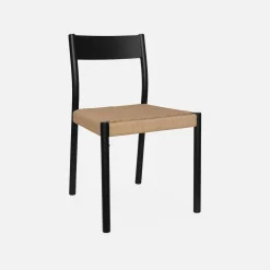 2er-Set Stühle aus Holz und Seilgeflecht