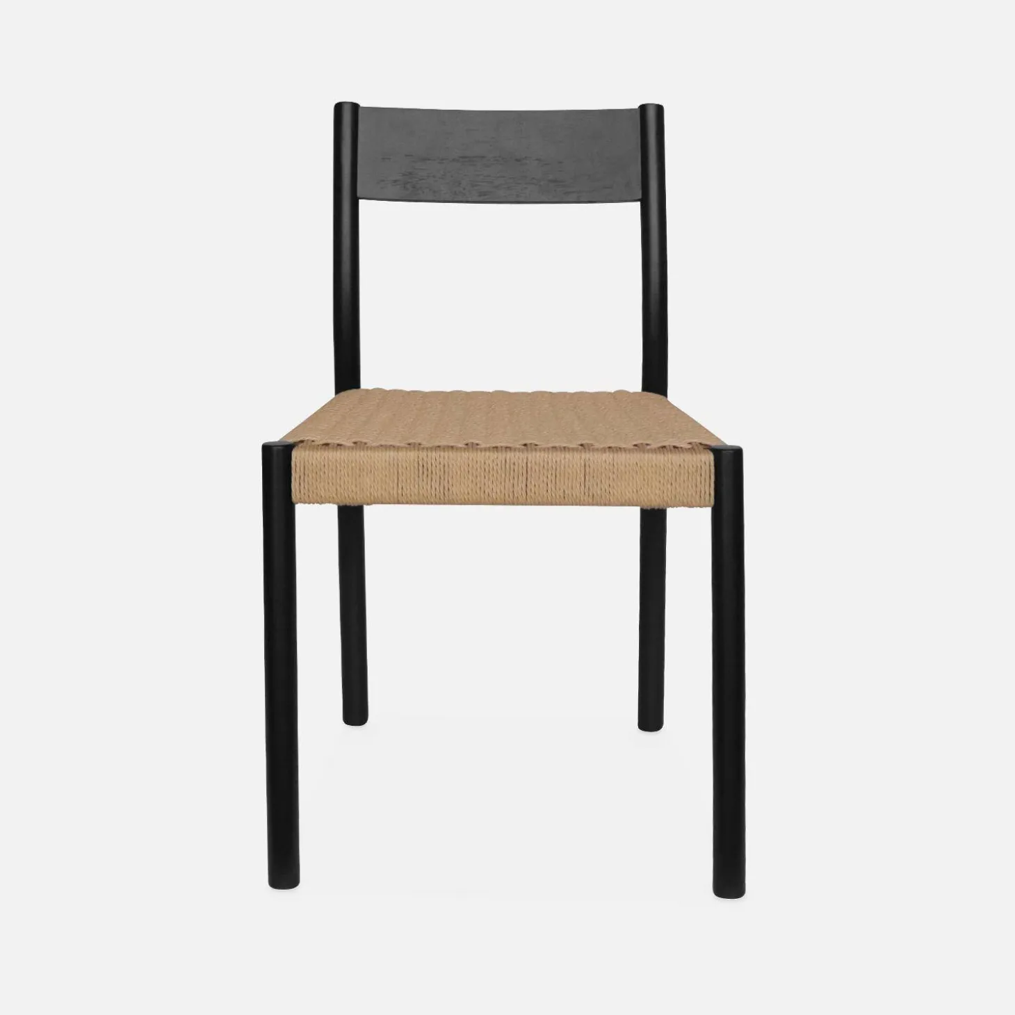 2er-Set Stühle aus Holz und Seilgeflecht