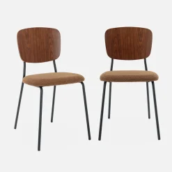 2er-Set Stühle mit strukturiertem Bouclé-Sitz
