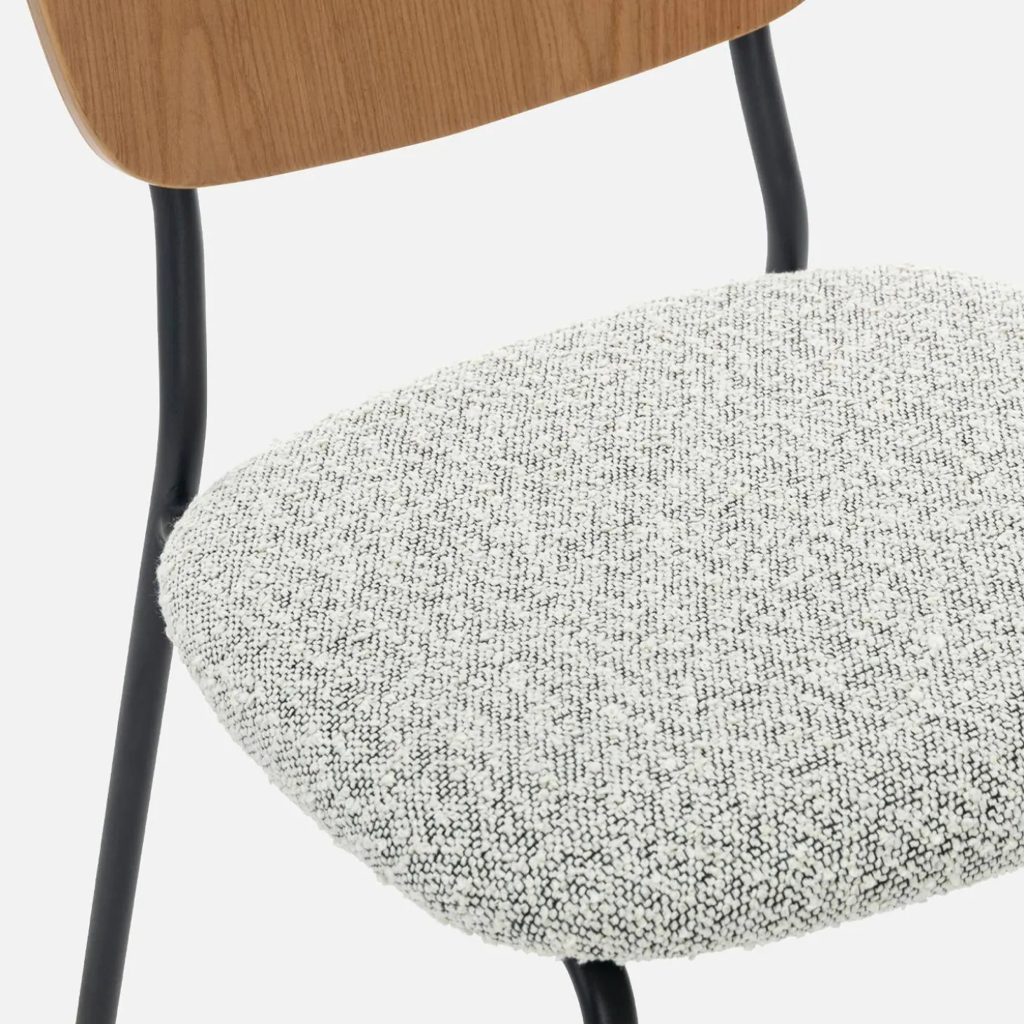 2er-Set Stühle mit strukturiertem Bouclé-Sitz