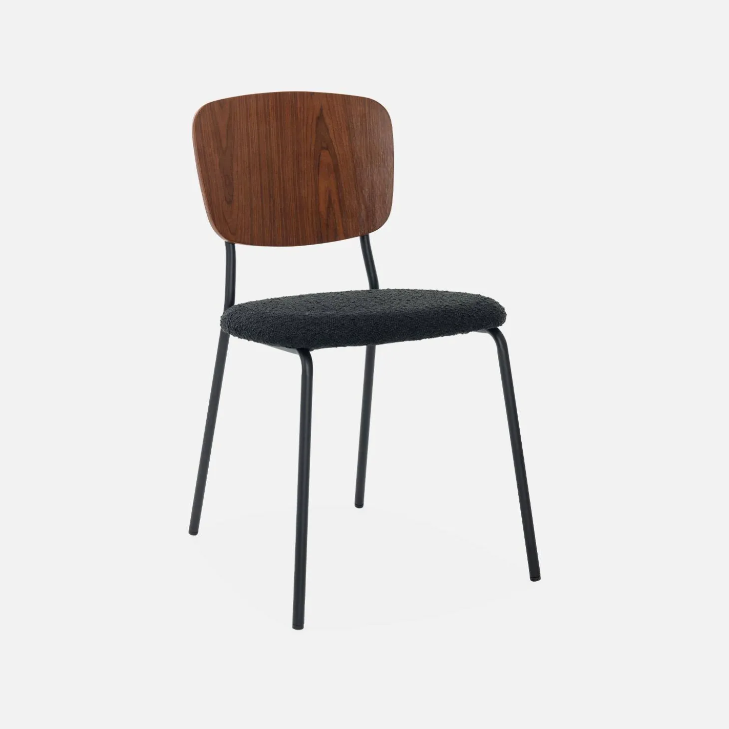 2er-Set Stühle mit strukturiertem Bouclé-Sitz