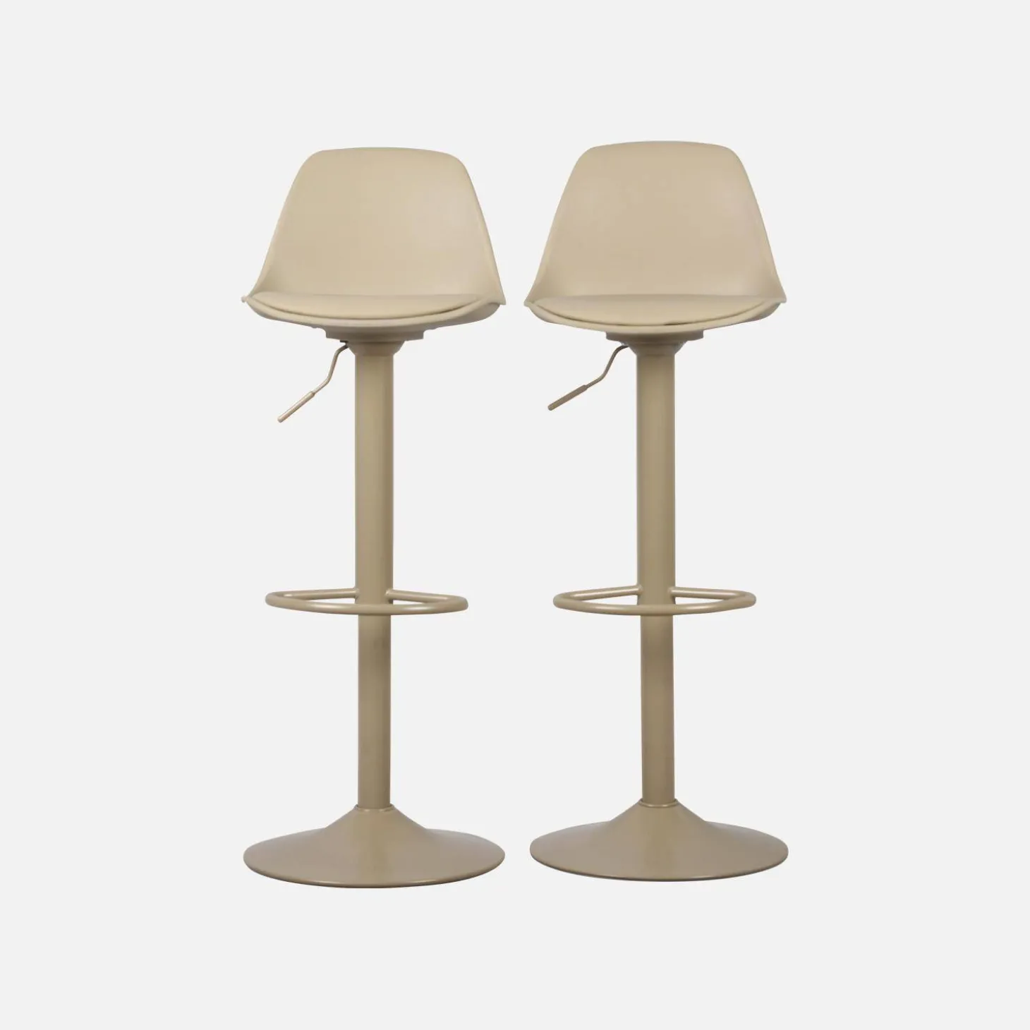 2er Set verstellbare Barhocker mit Sitzbezug aus Kunstleder