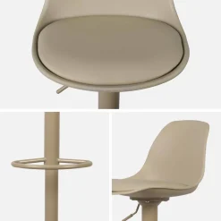 2er Set verstellbare Barhocker mit Sitzbezug aus Kunstleder