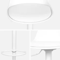 2er Set verstellbare Barhocker mit Sitzbezug aus Kunstleder