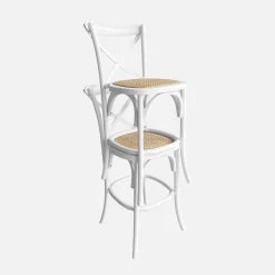 2er-Set Vintage Bistro-Barhocker aus Holz H 105 cm