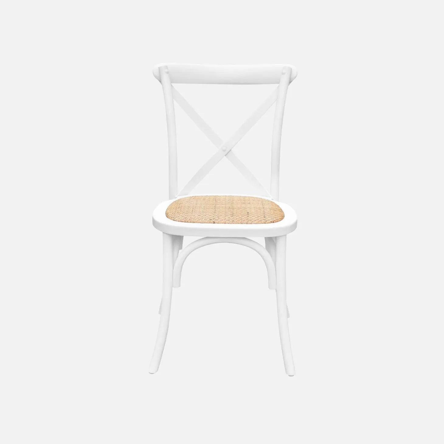 4er-Set Vintage Bistro-Stühle aus Holz mit Rattan