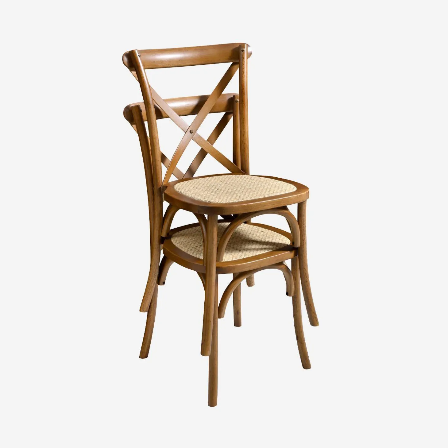 2er-Set Vintage Bistrostuhl aus Holz