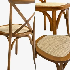 2er-Set Vintage Bistrostuhl aus Holz