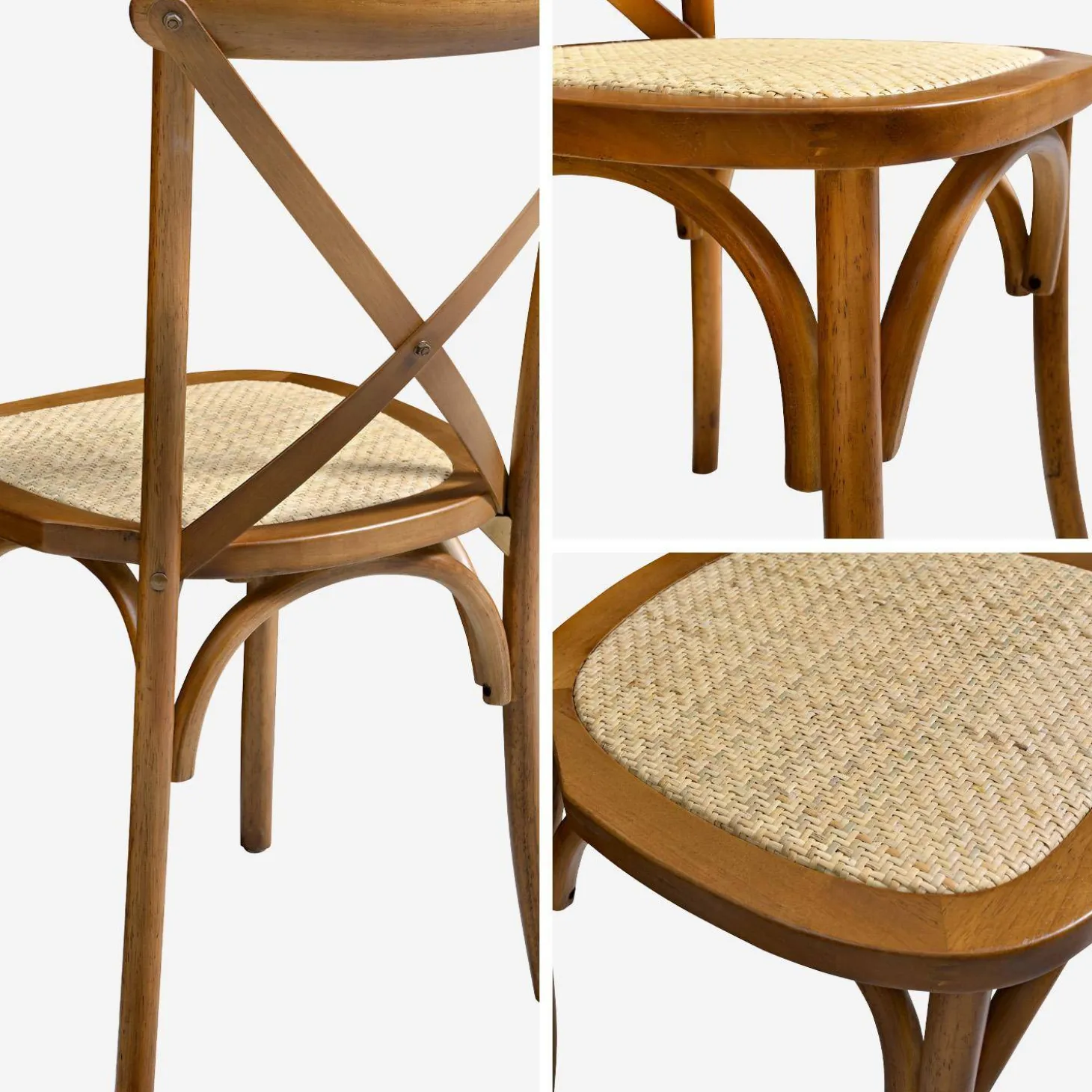 2er-Set Vintage Bistrostuhl aus Holz