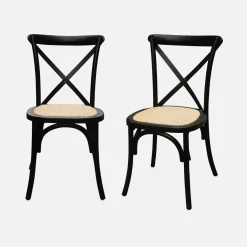 2er-Set Vintage Bistrostuhl aus Holz