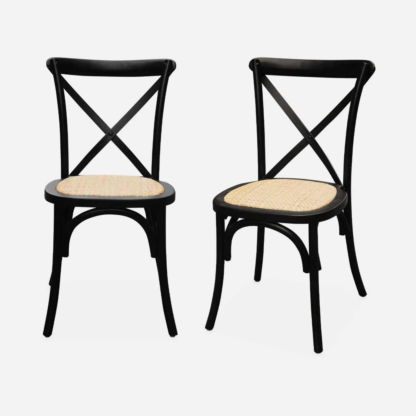 2er-Set Vintage Bistrostuhl aus Holz
