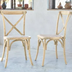 2er-Set Vintage Bistrostuhl aus Holz