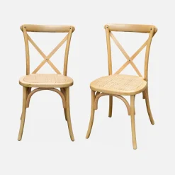 2er-Set Vintage Bistrostuhl aus Holz