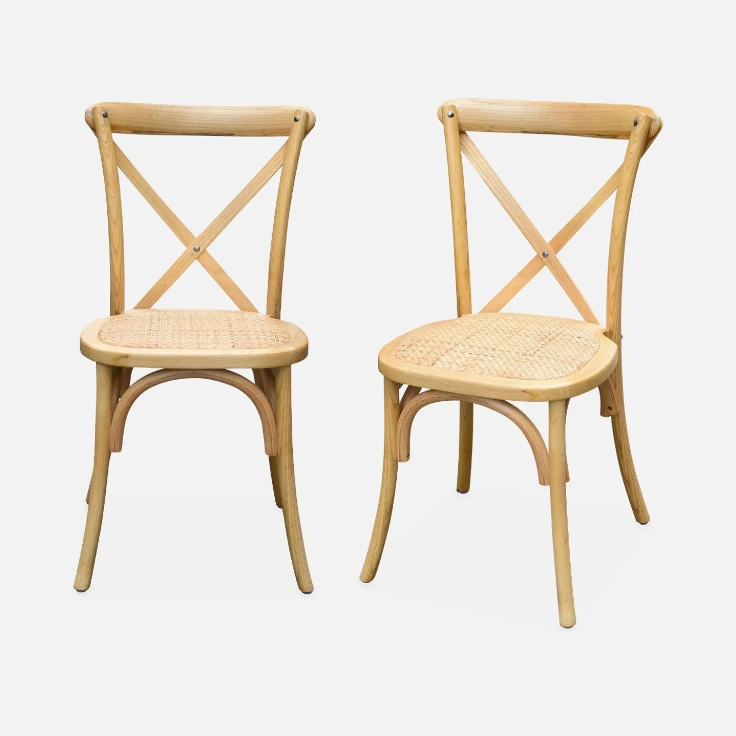2er-Set Vintage Bistrostuhl aus Holz