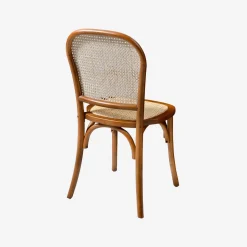 2er-Set Vintage-Stühle aus Holz und Rattan-Geflecht